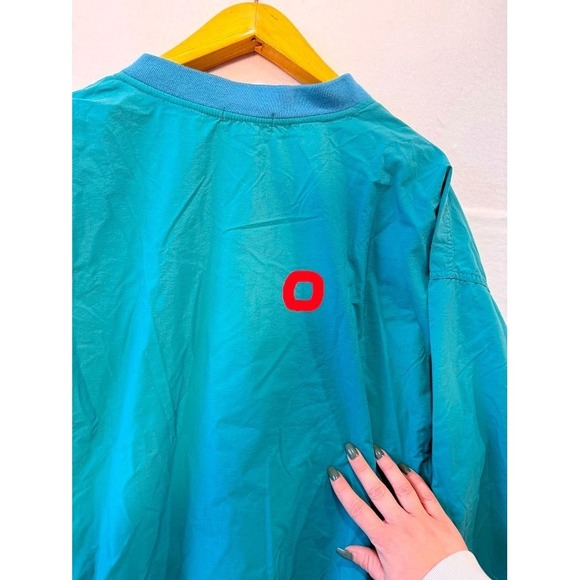 Vintage Izod Golf Windbreaker, Men's Large - Green Teal, Pullover, V Neck, 90s - Picture 10 of 10